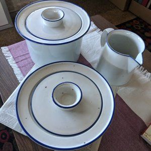 Vintage Niels Refsgaard Dansk Blue Mist crockery